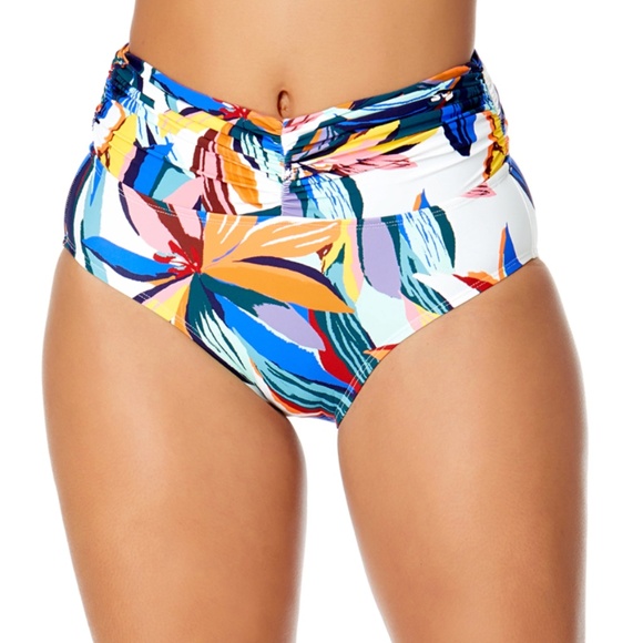 Anne Cole Other - Anne Cole Women's Riviera Floral Shirred Waistband Bikini Swim Bottom Size M
